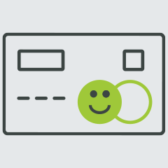 Symbol lachender Smiley - Gerechte Preisstruktur
